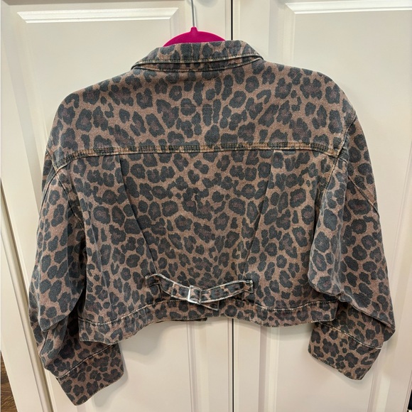 HAMMER Women’s Leopard Denim Jacket EUC Size Small - Picture 3 of 3